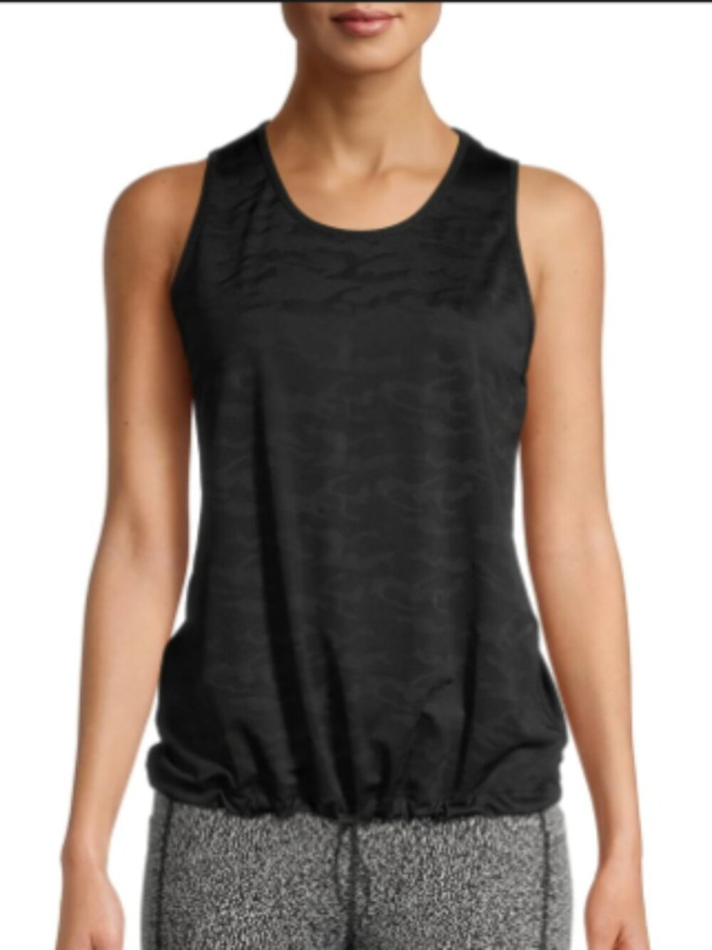 BNWT AVIA jet black sleeveless active tee tank (XXL-20) waist cinch